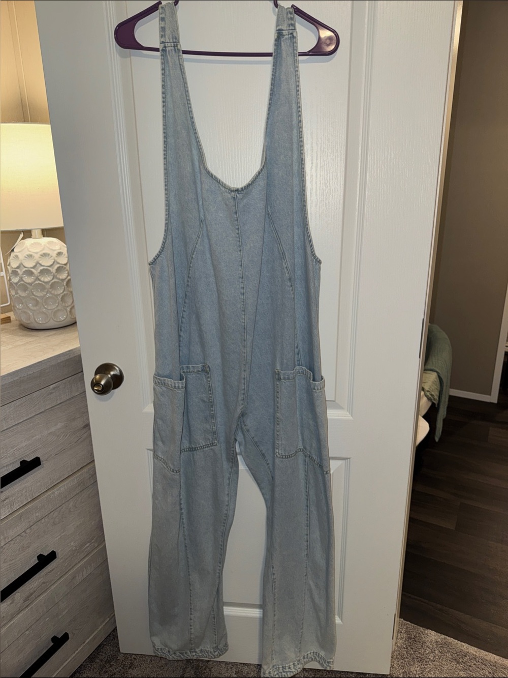 Altar'd State Light Blue Denim Overall Jumpsuit